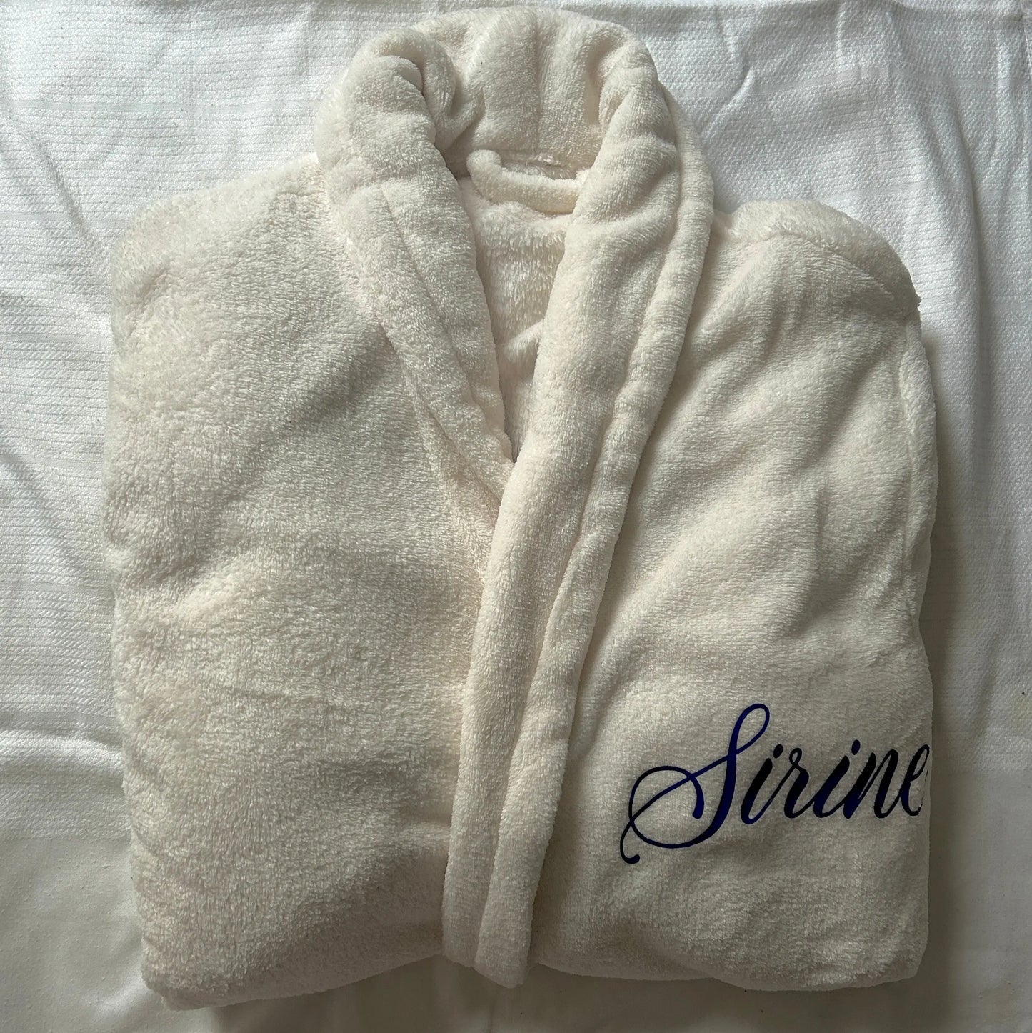Peignoir personnalisé ultra doux crème, blanc LS CUSTOM