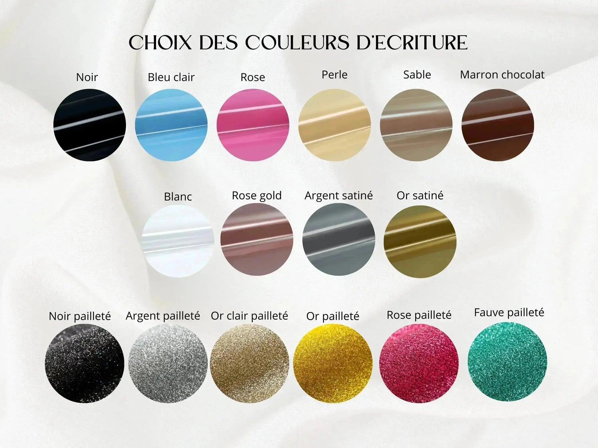 CHOIX DES COULEURS D'ECRITURE