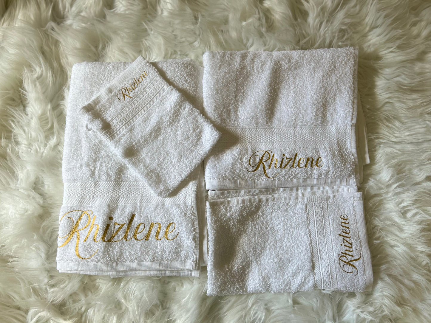 Set serviettes de bain personnalisé Ma boutique